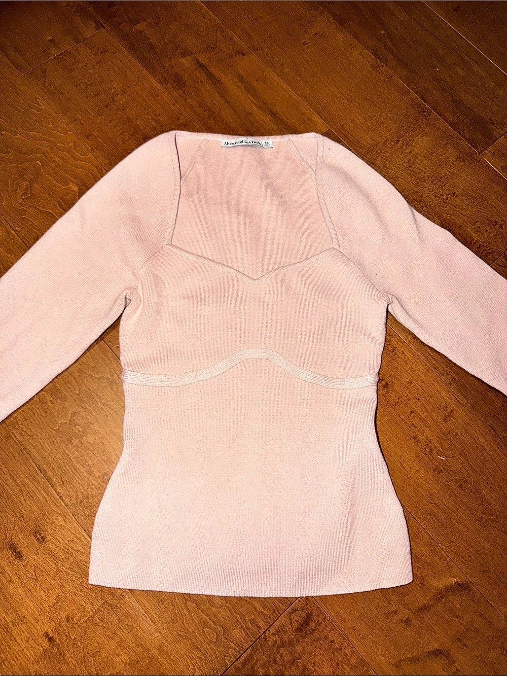 Abercrombie & Fitch Sweetheart Slim Sweater Top Pink XS
